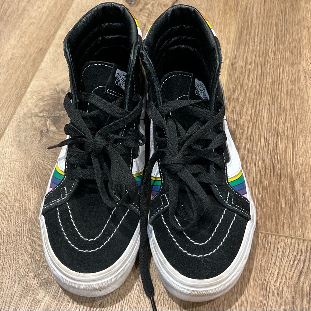 Vans men’s 4.5 womens 6 unisex kids Black Multicolor High-Top Sneakers - Picture 4 of 9